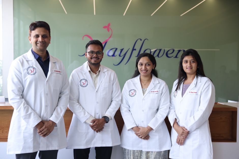 Team of healthcare professionals at Mayflower Clinic, Ahmedabad, enhancing fertility care.